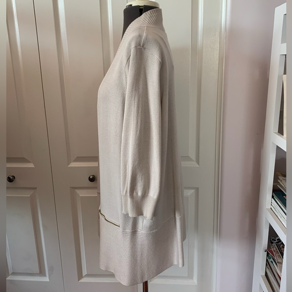 Magaschoni Women’s Sweater Cardigan Mid Length in Beige/Cream Size XL - Picture 3 of 6
